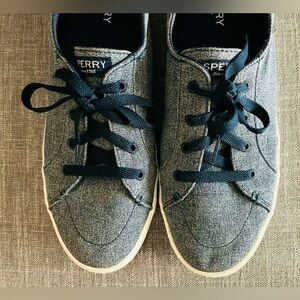 Sperry Crest Navy Dark Blue Sparkle Vibe Sneaker Womens 12 Y2K RARE